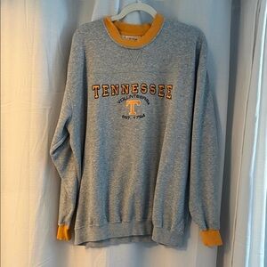 Lee Gray Crewneck Sweatshirt with Orange Trim and Tennessee Applique